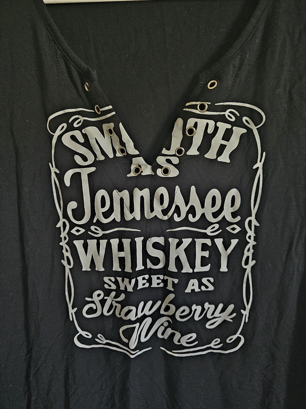 Tennessee Whiskey Graphic V-Neck Tee - Black - Picture 7 of 7